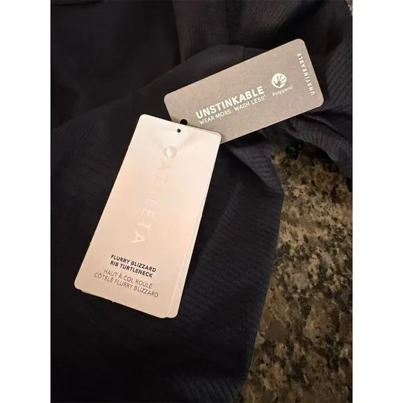 Athleta Women's 1X Black Long Sleeve Turtleneck Top Casual NWT - Picture 10 of 13